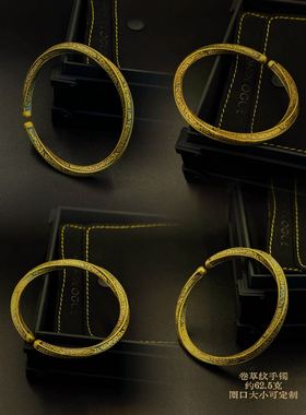 足金999饕餮开口手镯黑金5D水贝黄金送女朋友礼物2026新款