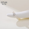 Oshiman Jewelry White Freshwater Pearl Ring Nuclear Highlight Near Round Elastic Cord Shining Side Stone Carat