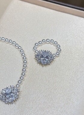 2026新款冷光澳白施家珍珠爆闪花边马眼钻手链女高级感百搭手饰