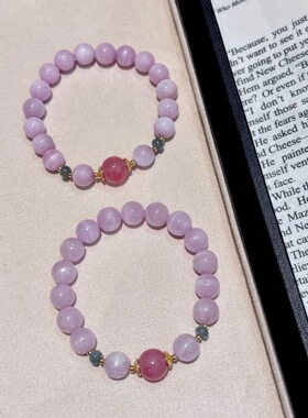 2026新款天然蓝水翡翠樱花雨水晶手链女精致优雅小众高级感手串