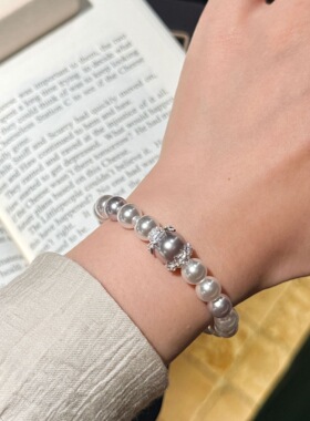 2026新款大小施家珍珠立体满钻水滴蝴蝶结手链女高级感气质手串