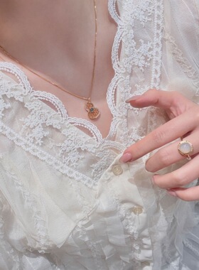 2026新款天然蓝水翡闪钻祥云葫芦项链女新中式简约时尚百搭锁骨链