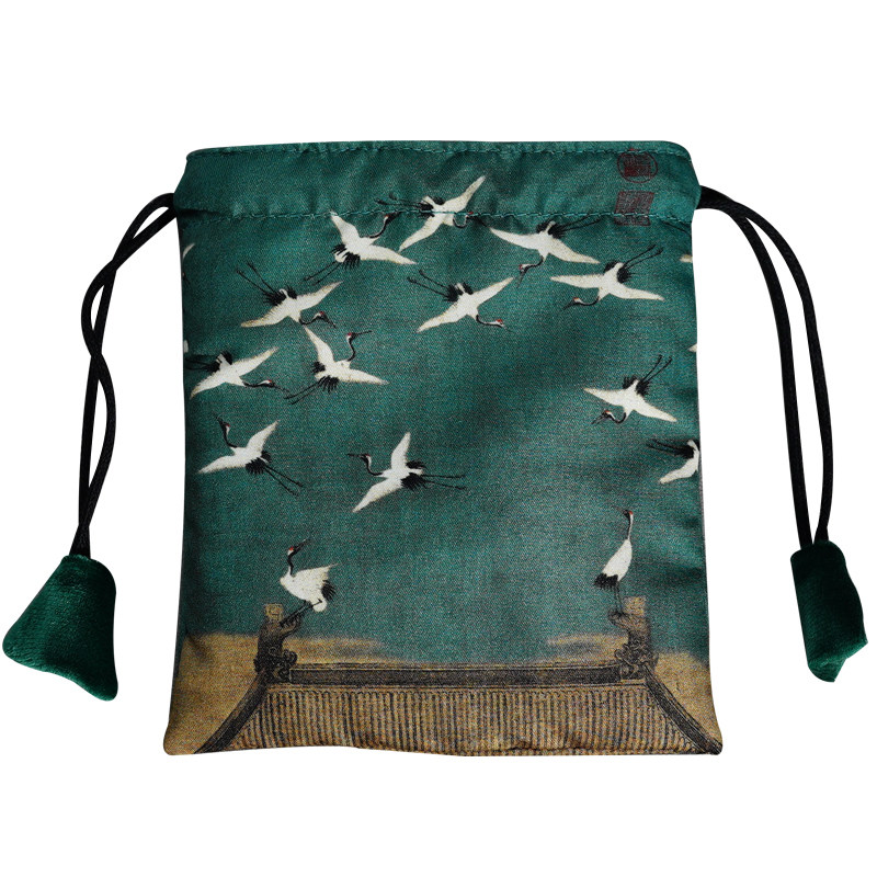 悟追古画锦囊双层收纳袋高档文玩布袋束口抽绳珠宝首饰茶杯小袋子,淘宝优惠券,粉丝福利购,淘宝优惠卷