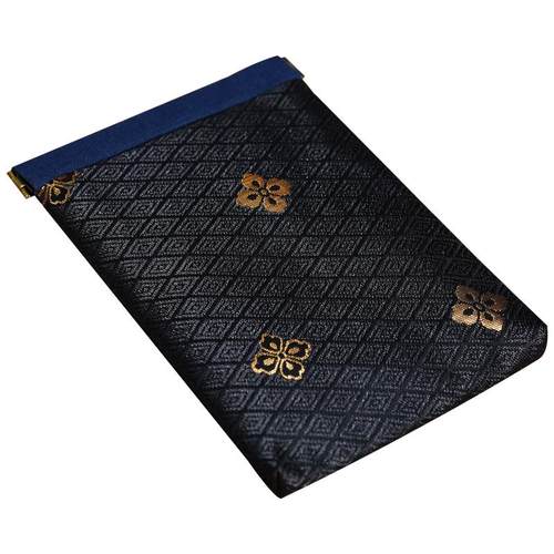 便携弹片包文玩手串珠宝首饰饰品木梳收纳袋零钱卡包锦缎刺绣布包 - 图3