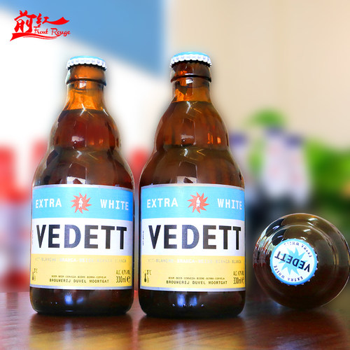 比利时风味白熊奇异果啤酒国产VEDETT白啤玫瑰红精酿330ml24瓶 - 图1