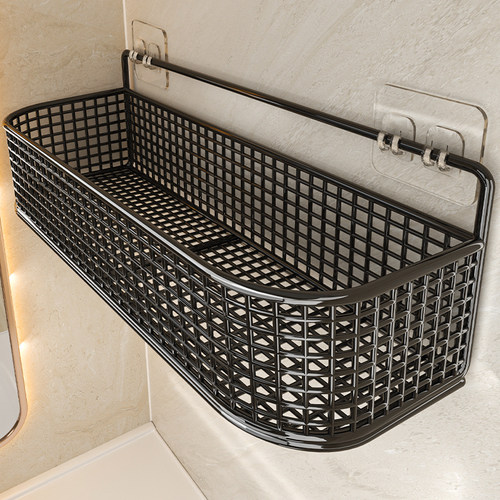 卫生间置物架免打孔浴室壁挂式厕所洗手间洗漱台墙上收纳架挂篮子 - 图1