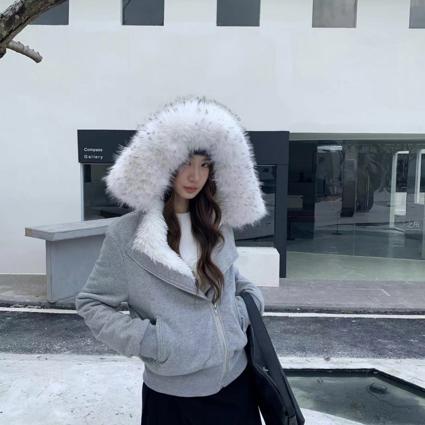 TCCW美式复古毛领连帽外套女冬季新款Best U纯色加厚短款拉链上衣,淘宝优惠券,粉丝福利购,淘宝优惠卷