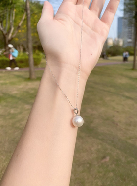 S925银淡水珍珠戴妃项链女简约锁骨链礼物