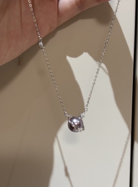 S925银高级感星球坠落项天然贝珠链个性小众璀璨不掉色项链锁骨链
