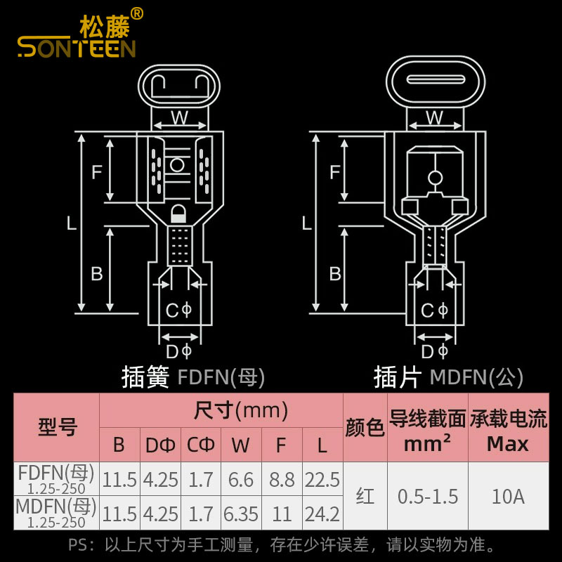 电线对接端子公母可插拔接线器尼龙耐高温1.5平方电线连接器30套