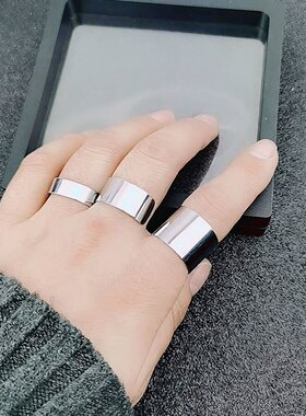 光面开口不锈钢戒指超宽戒指蹦迪