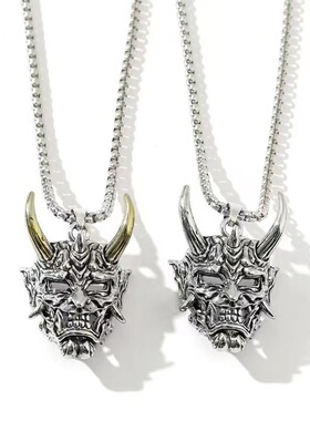 金角银角般若项链鬼怪面具鬼武士项链恶魔恐怖帅气面具霸气项链男