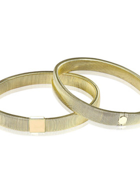 咔饰彤 欧美时尚玫瑰金弹簧手镯 弹性臂环 男士手环袖箍 男士手饰