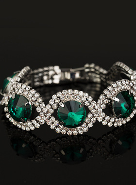 羽菲饰品 多色水晶手镯 饰品 水钻手链B002