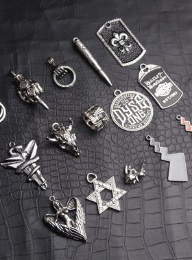 百搭钛钢链子嘻哈项链男潮牌街头个性网红吊坠蹦迪毛衣链配饰吊坠