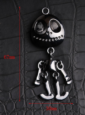 外星人项链男女潮人网红嘻哈街头ins暗黑个性情侣毛衣链吊坠