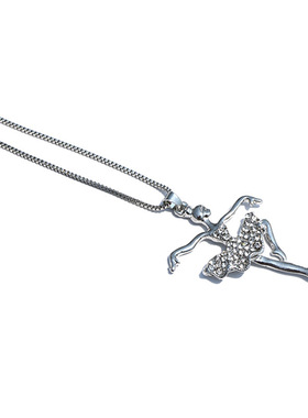 跨境时尚简约天使芭蕾舞女孩吊坠项链个性锁骨链甜美可爱