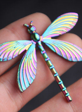 欧美街头嘻哈淬火项链美人鱼螺旋条太空人蜻蜓知了合金属吊坠