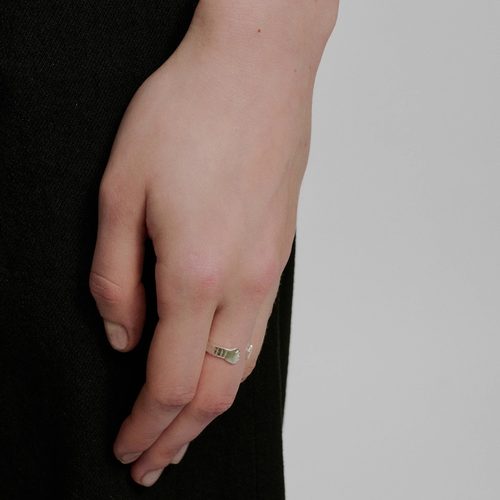 SALE E PEPE 胡椒盐 纯银抱抱戒指 镀金 - 图2