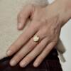 SALE E PEPE pepper and salt sterling silver Mona Lisa ring