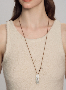 SALE E PEPE胡椒盐·纯银卵石酒神编绳长项链