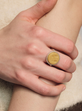 SALE E PEPE胡椒盐·纯银黄东陵酒神泪滴戒指