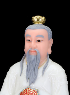 汉白玉三清神像太上老君道德天尊灵宝天尊元始天尊神像风水摆件