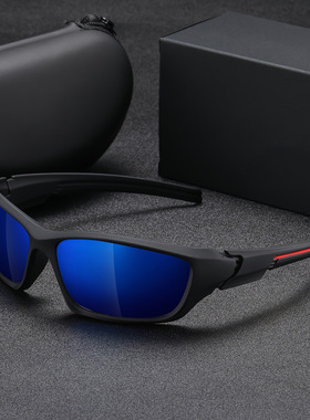 登山跑步偏光太阳镜男个性防强光炫彩骑行护目墨镜红蓝绿驾驶眼镜