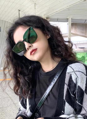 韩版洋气超大框方形瘦脸墨镜2024防紫外线ins高级感太阳镜女眼镜