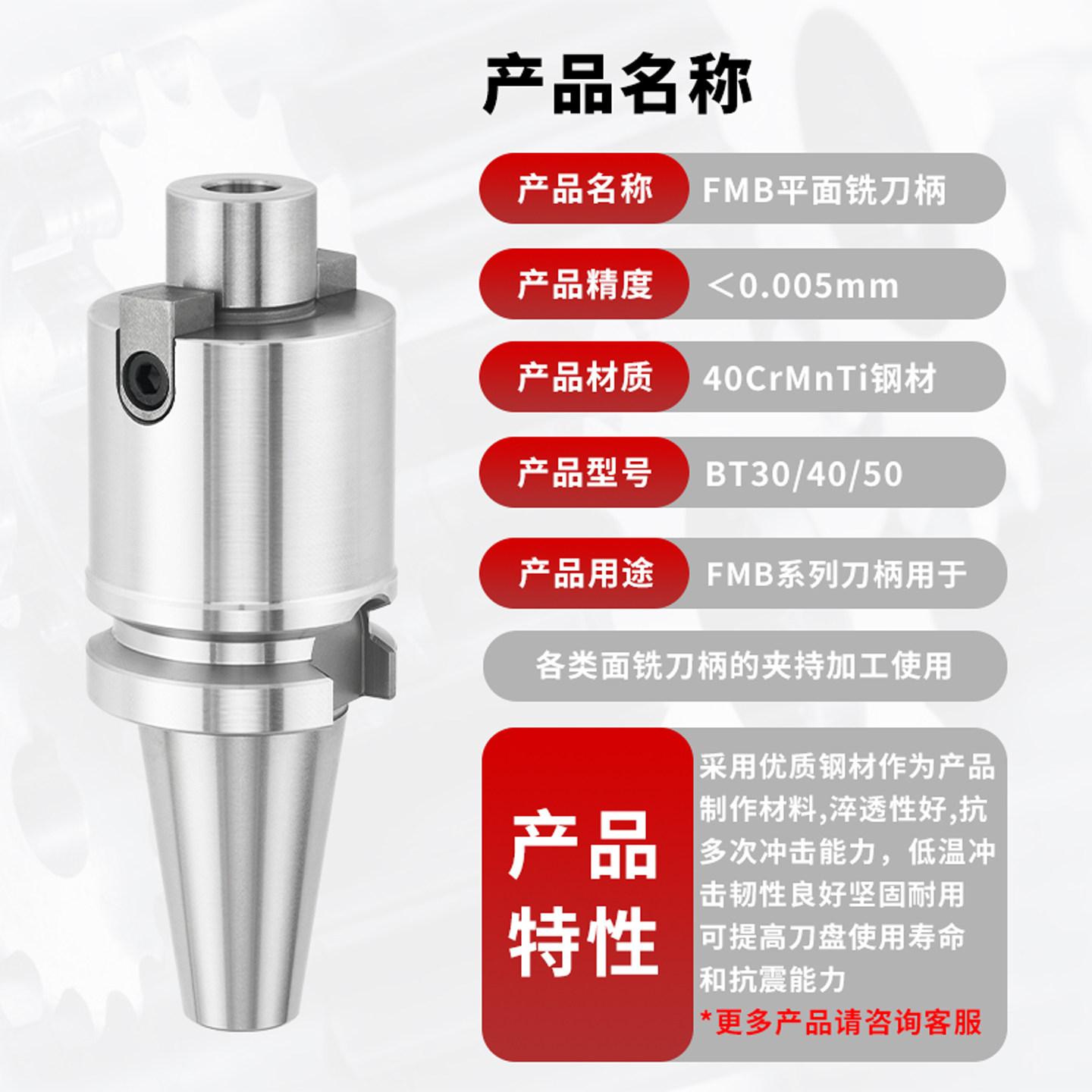 FMB数控CNC刀柄BT30-FMB16-100平面铣刀盘BT40接杆BT50-FMB22/27,淘宝优惠券,粉丝福利购,淘宝优惠卷