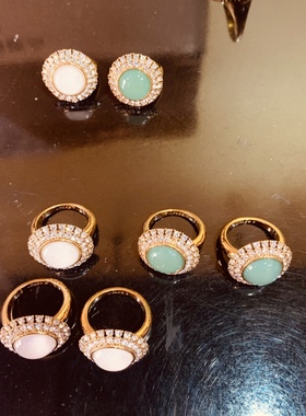 花朵亮钻欧美风饰品戒指