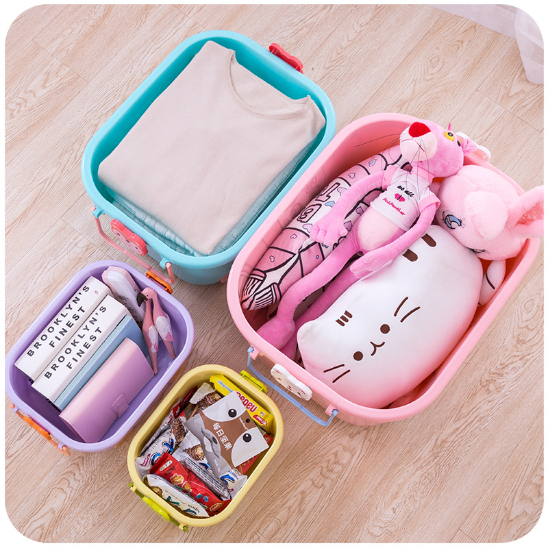 可爱带轮子宝宝玩具收纳箱家用塑料儿童毛绒大