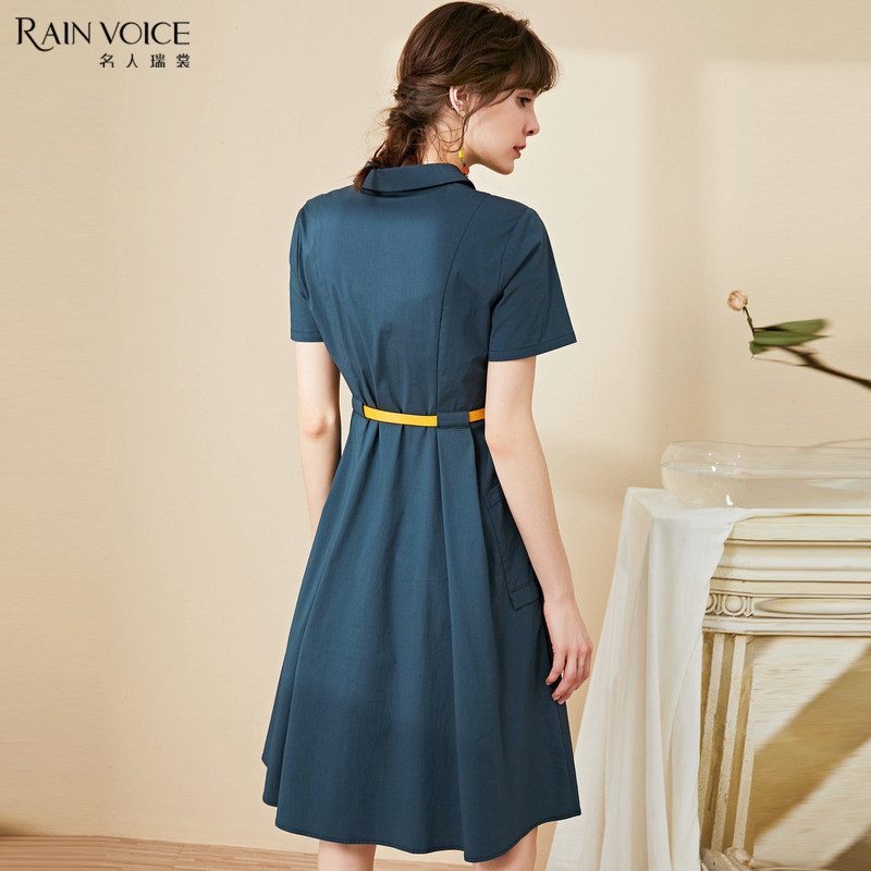 名人瑞裳夏装2020新款v领ol连衣裙 名人瑞裳连衣裙
