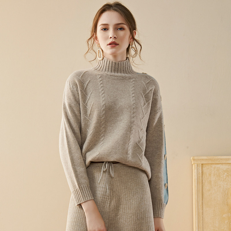 名人瑞裳2019秋冬新款羊毛短款毛衣 名人瑞裳毛衣