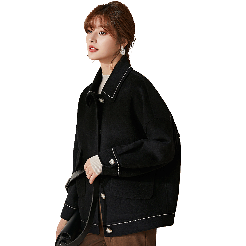 名人瑞裳2020年秋冬新款小个子短款 名人瑞裳毛呢外套