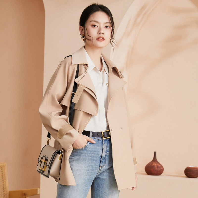 名人瑞裳秋装2021年新款女时尚风衣 名人瑞裳风衣