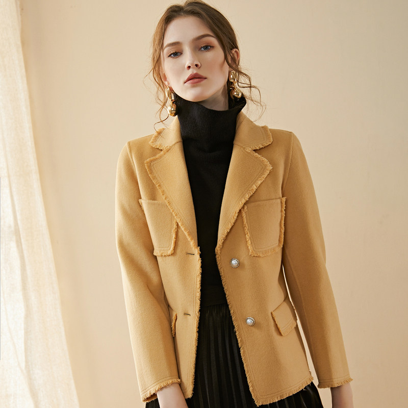 名人瑞裳2019秋冬新款小香风大衣 名人瑞裳毛呢外套