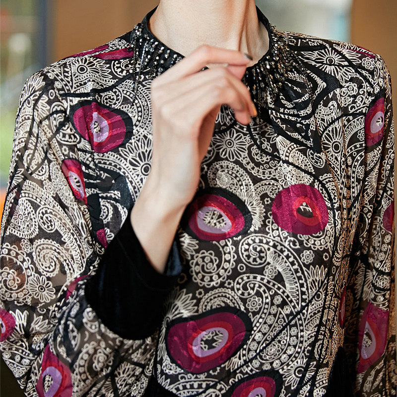 名人瑞裳春秋2019新款丝绒连衣裙 名人瑞裳连衣裙