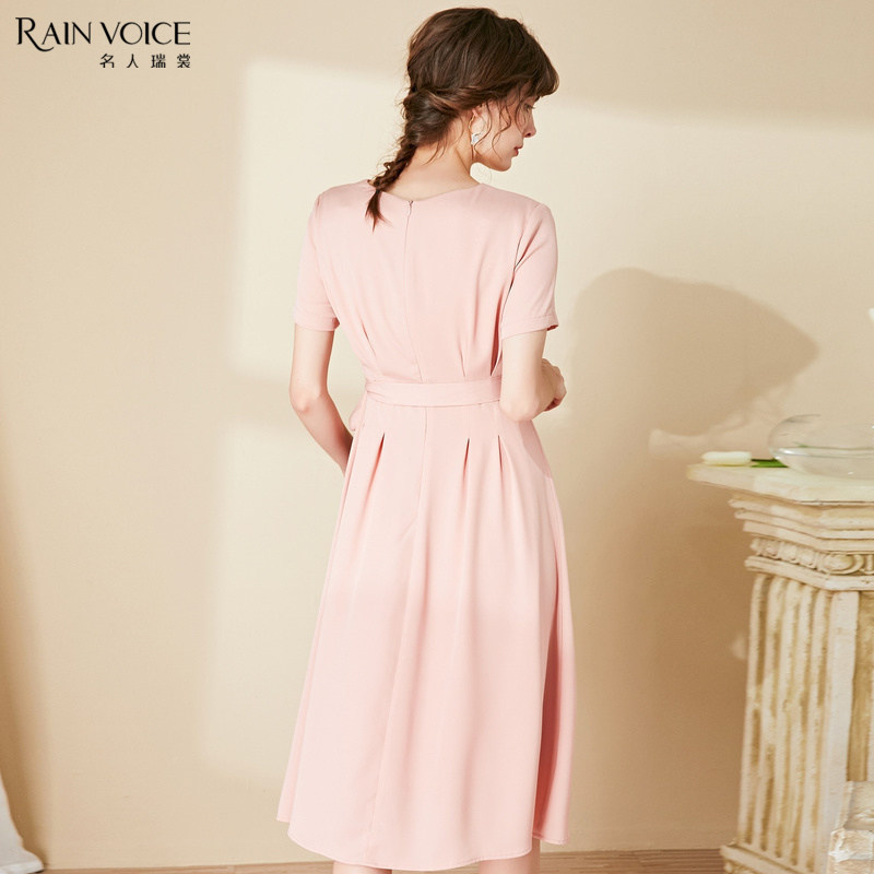 名人瑞裳连衣裙女2020新款夏v领 名人瑞裳连衣裙