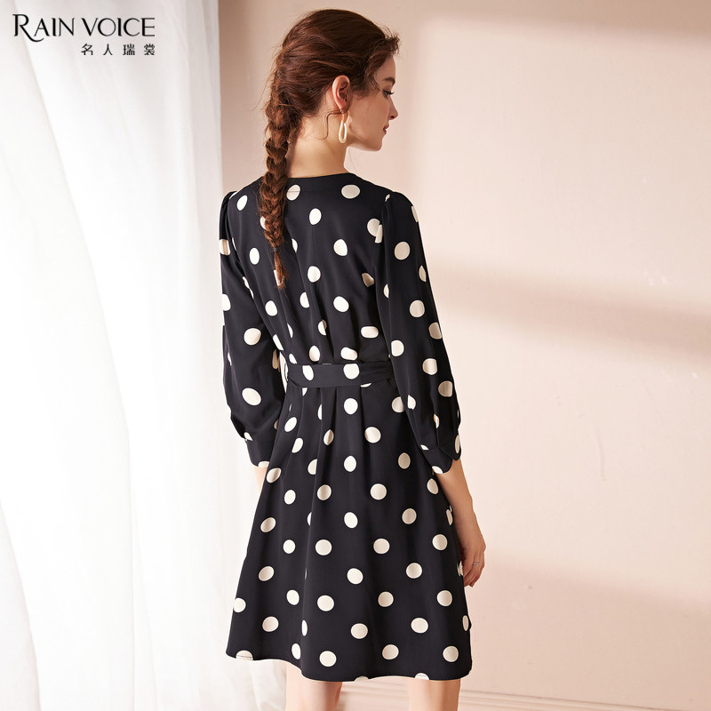 名人瑞裳2020秋装新款时尚圆点裙子 名人瑞裳连衣裙