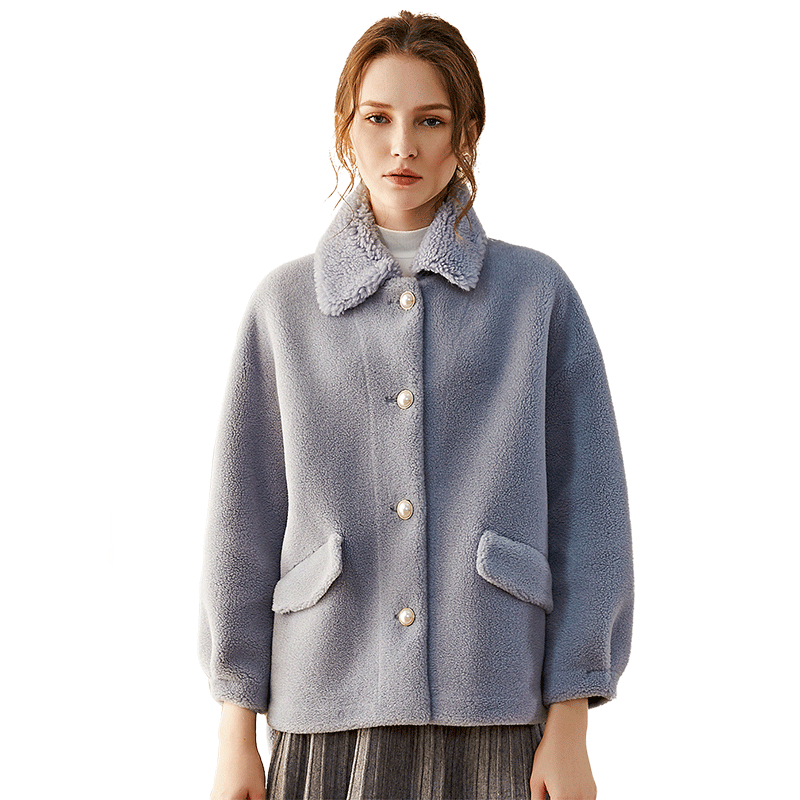 名人瑞裳2019冬季新款羊剪绒大衣 名人瑞裳皮草