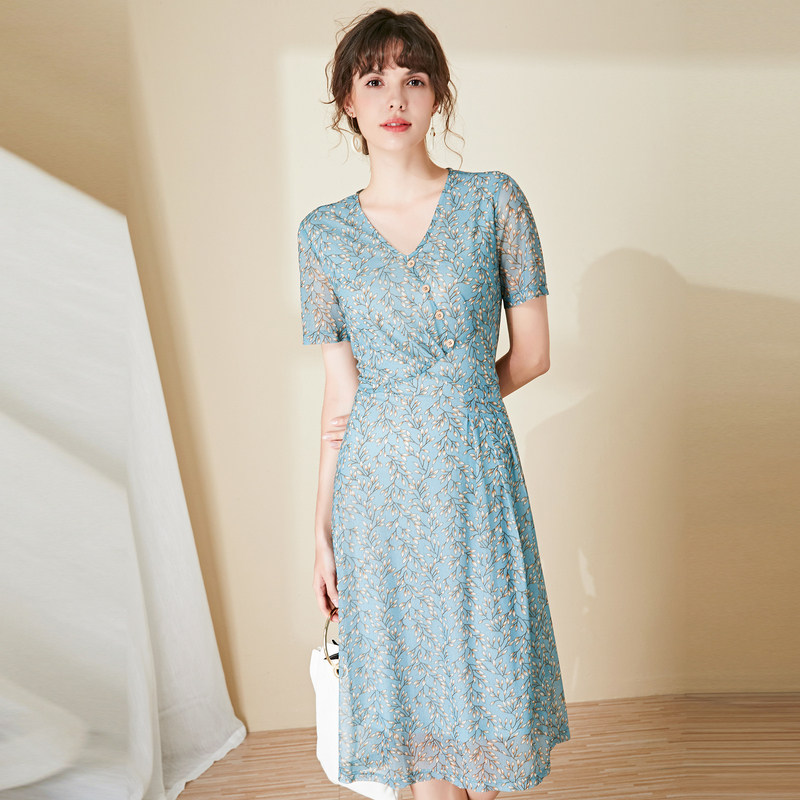 名人瑞裳连衣裙女2020新款碎花裙子 名人瑞裳连衣裙