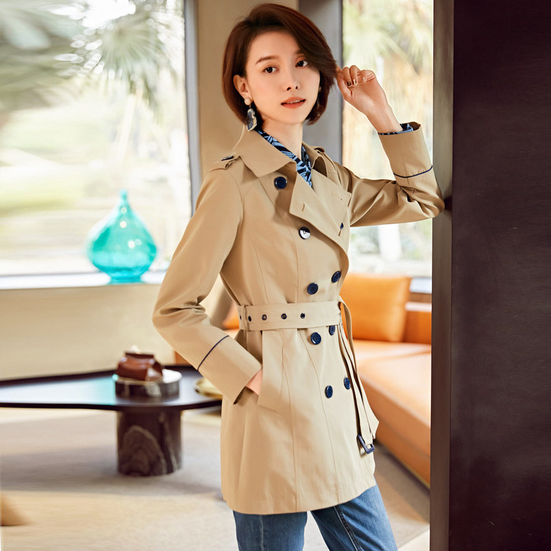 名人瑞裳春季中长款2019新款薄风衣 名人瑞裳风衣