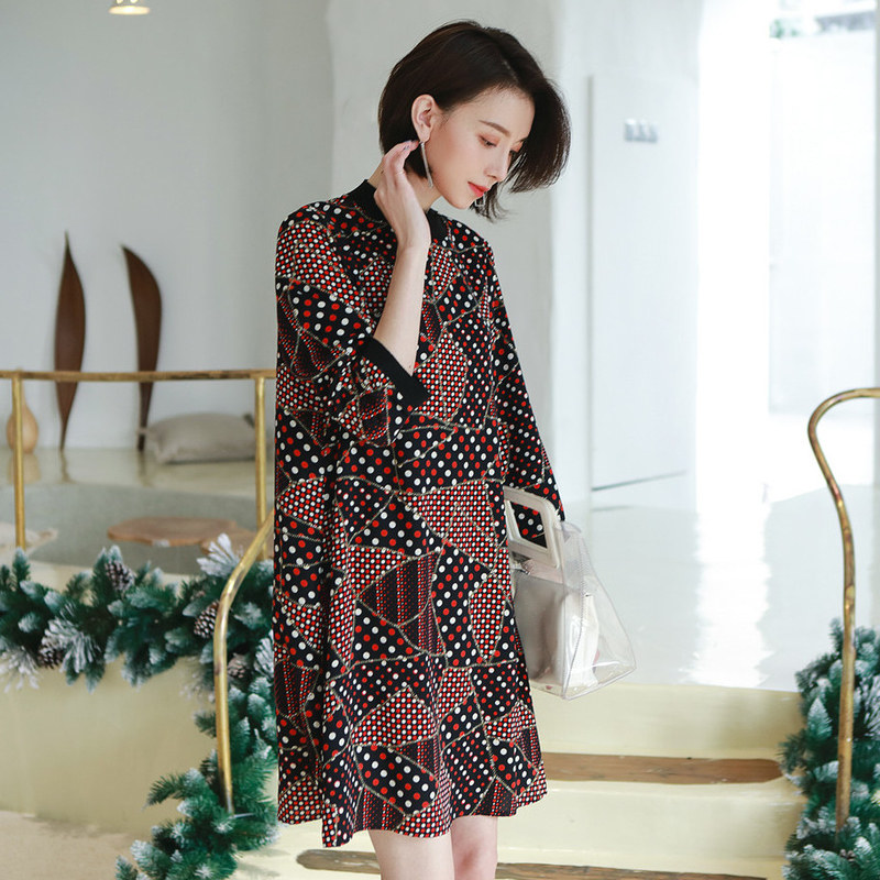 名人瑞裳春秋2019新款韩版连衣裙 名人瑞裳连衣裙