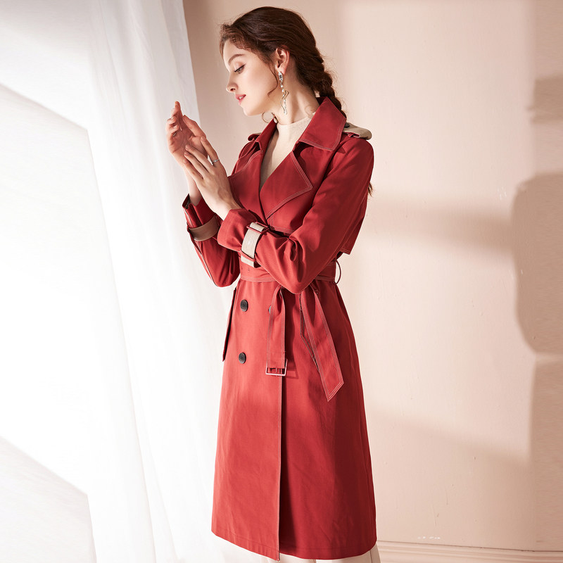 名人瑞裳秋季2020年新款收腰风衣 名人瑞裳风衣