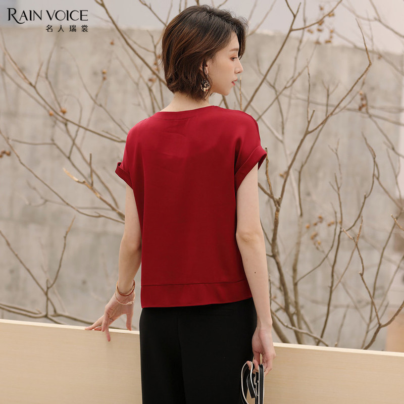 名人瑞裳2018夏季新款女装纯色t恤 名人瑞裳衬衫