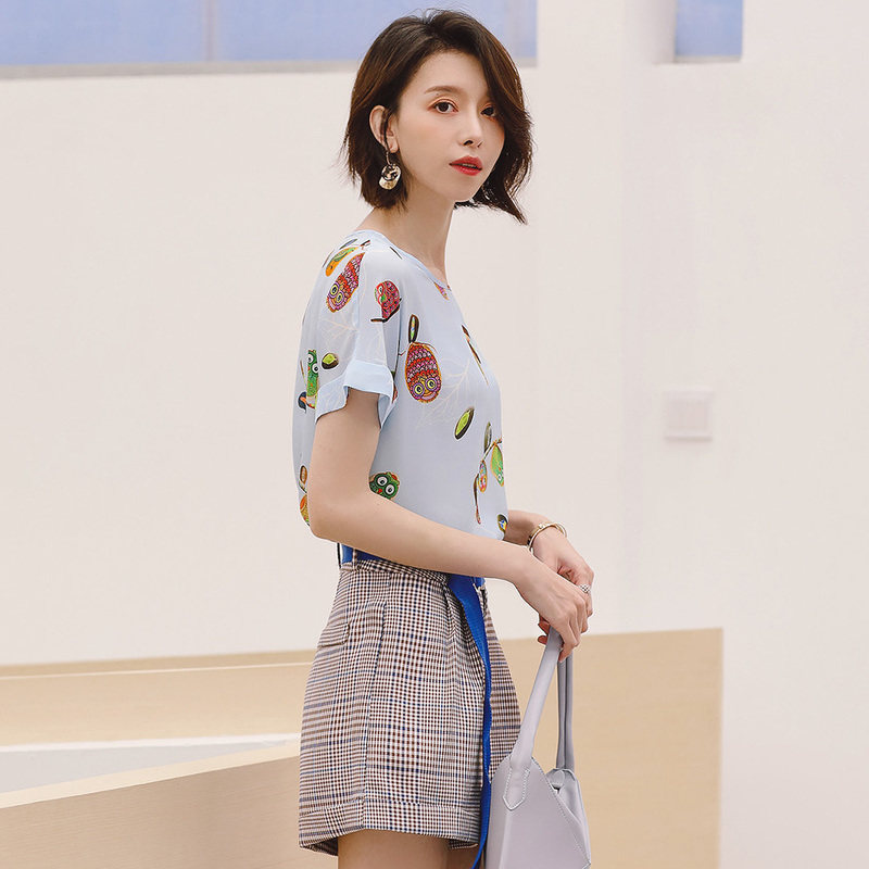 名人瑞裳桑蚕丝女2018新款宽松t恤 名人瑞裳T恤