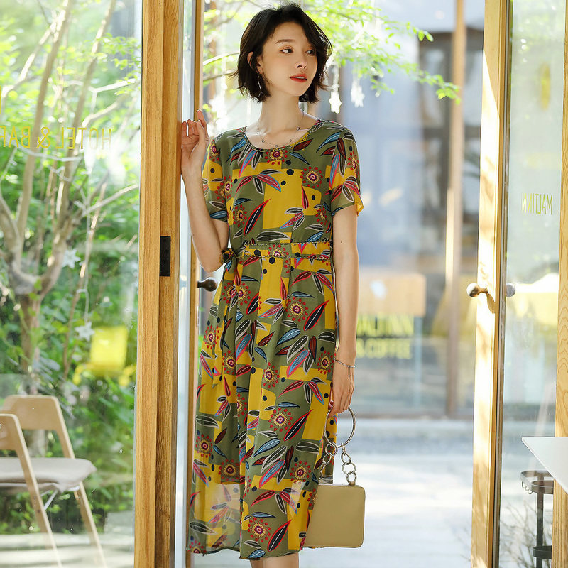 名人瑞裳2018夏季新款小个子长裙 名人瑞裳连衣裙