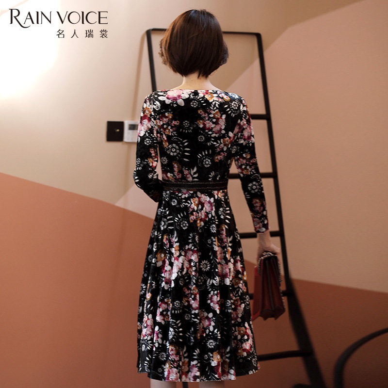 名人瑞裳冬装新款长款修身连衣裙 名人瑞裳连衣裙