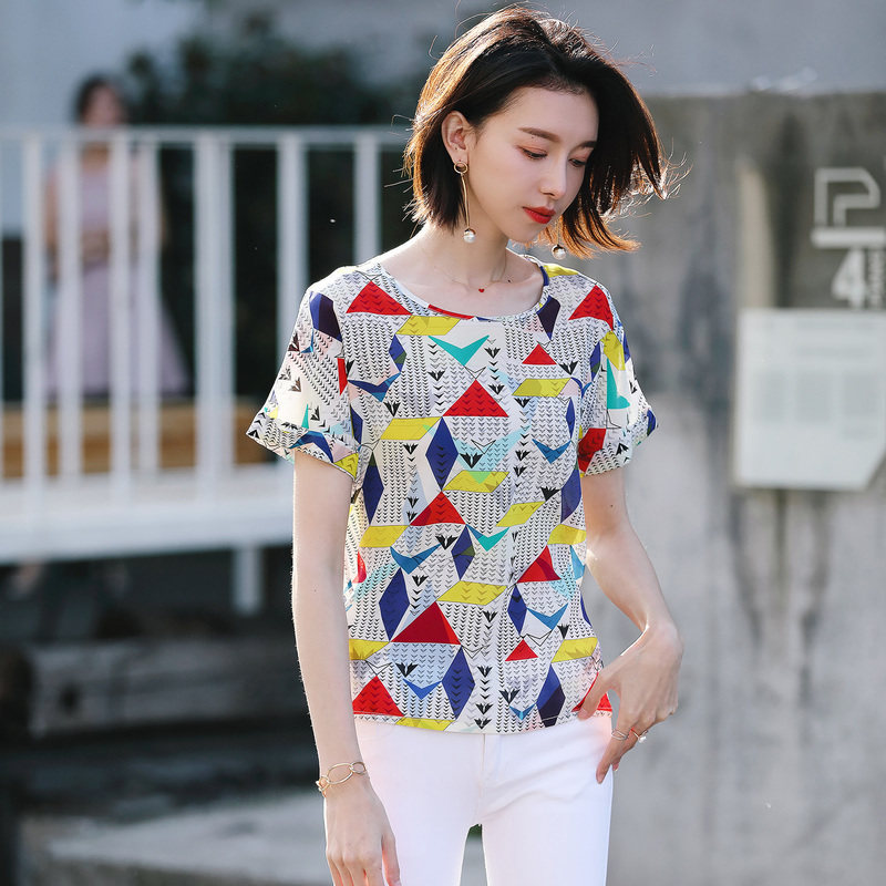 名人瑞裳2018夏季新款女装圆领t恤 名人瑞裳T恤